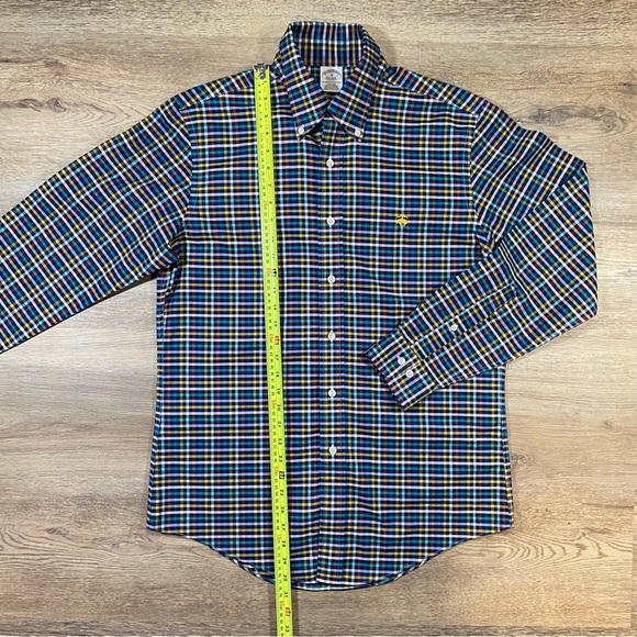 Brooks Brothers Men’s Shirt Medium Supima Cotton Plaid Long Sleeve Non-Iron - Picture 2 of 16